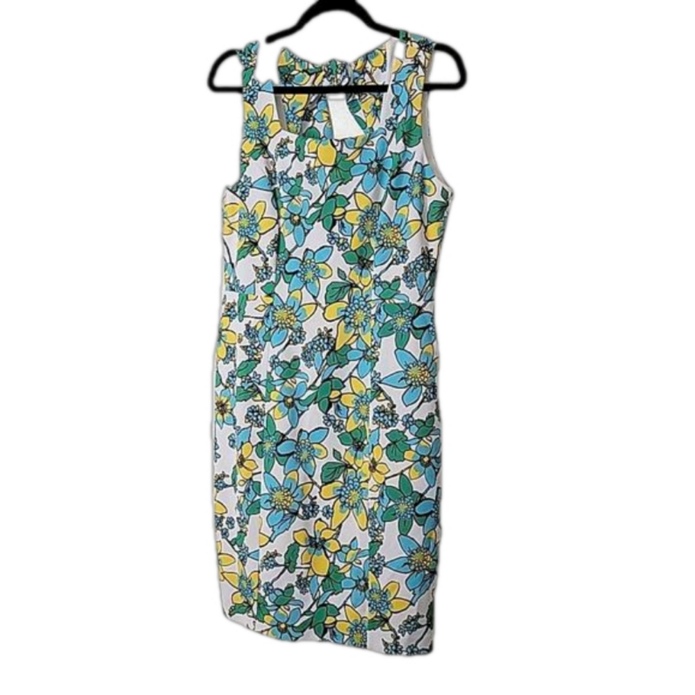 🆕 PAPPAGALLO Size 8 NWT retro print sleeveless bright sheath dress